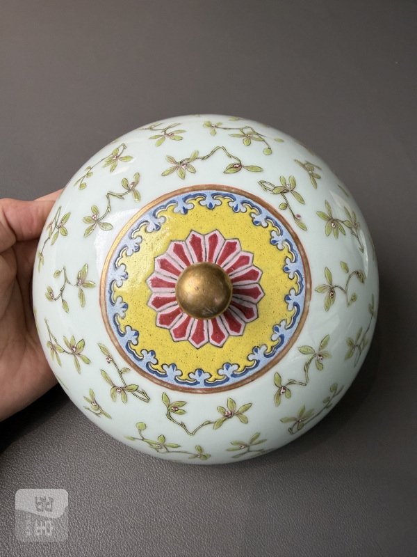 清光绪 粉彩兰花纹豆 - 图5
